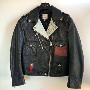 Coach X Disney Woman's Limited Edition Mickey Leather Moto Jacket SZ4